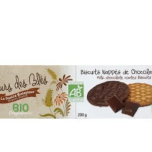 Biscuits nappés chocolat lait BIO paquet 200g x10