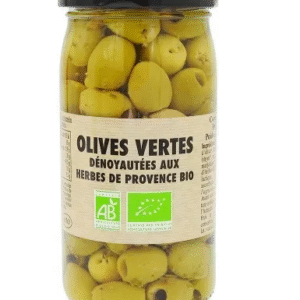 Olives vertes dénoyautées aux herbes BIO 160g x12