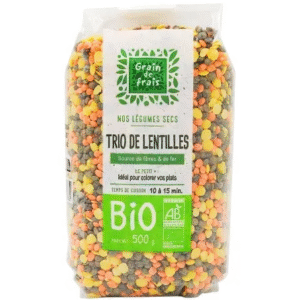 Lentilles trio BIO paquet 500g x15